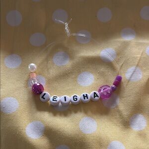 Purple and White Beaded Jewelry Accessory